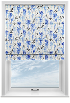 Wisteria Silk, Ink Blue - Twist&Fit Roman Blind